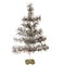 Primitives By Kathy 19.0 Inch Silver Tinsel Tree Lg Christmas Decorative Tree , Christmas Red Berries
